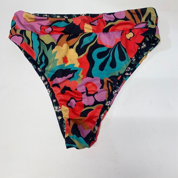Billabong Islands Away High Rise Reversible Bikini Swim Bottoms Women's Small - Picture 2 of 8